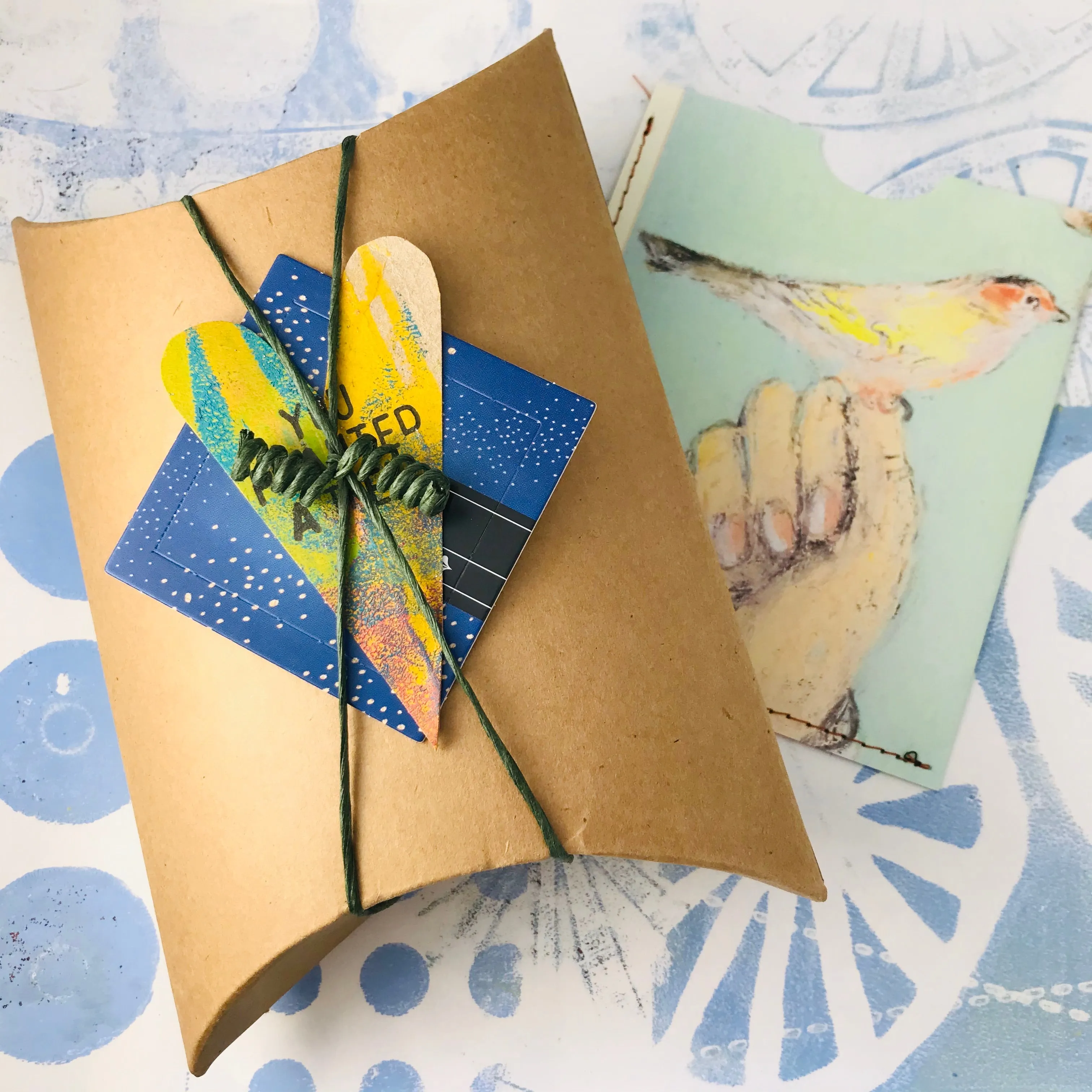 Orange, Gold, Slate & Gray Scribbles Upcycled Tin Necklace